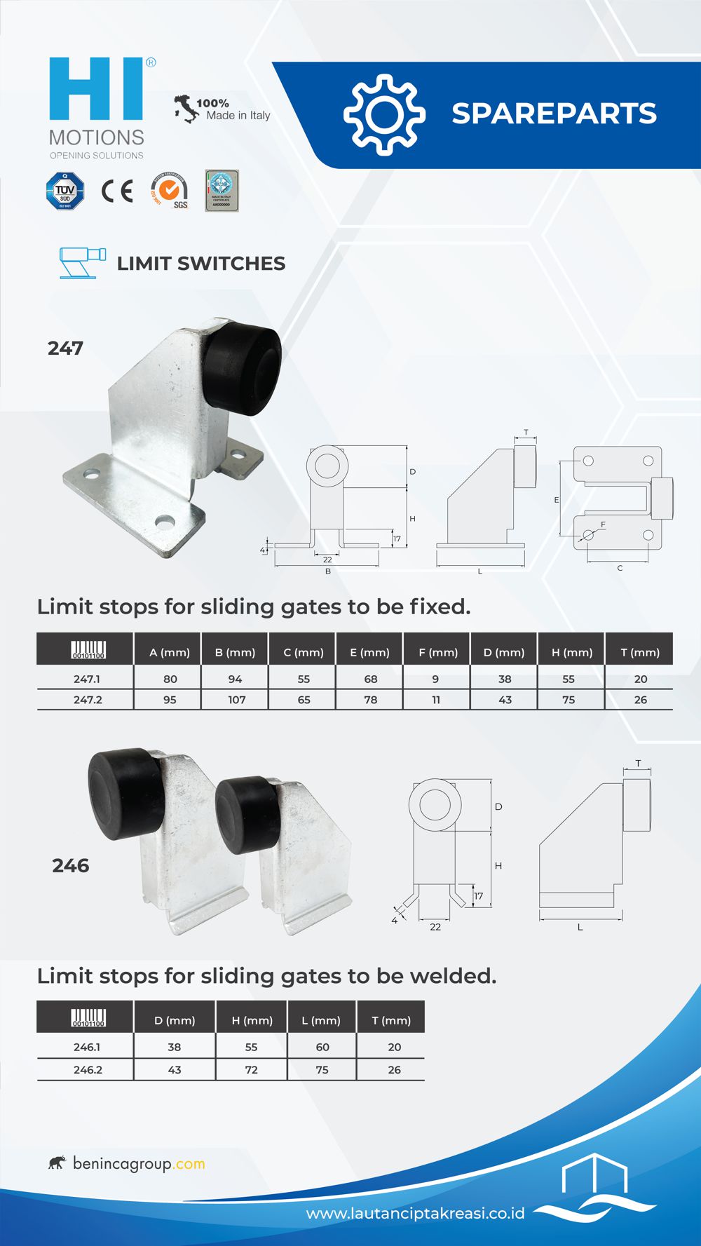 HI MOTIONS Accesories For Sliding - Swing Gate